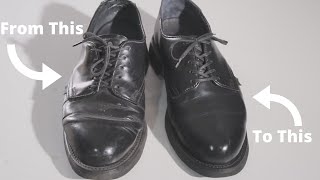 How to Restore Black Leather Shoes  Bringing Back Lost Shine [upl. by Lectra]