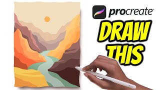 Minimal Canyon  Procreate tutorial 175 [upl. by Hoes659]