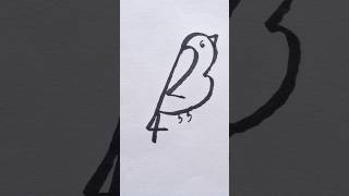 Easy draw a bird  shorts art youtubeshorts trending satisfying ytshort [upl. by Varden]