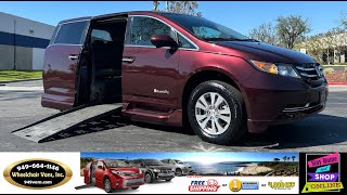 For Sale 2014 Honda Odyssey BraunAbility Power ONE TOUCH Fold Out Ramp Side Loading Wheelchair Van [upl. by Nylimaj697]