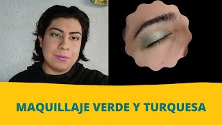 Maquillaje verde y turquesa [upl. by Lletnwahs]