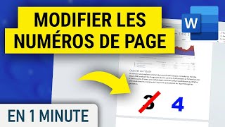 Modifier la numérotation de pages de votre document Word [upl. by Dow]