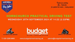 HORNCHURCH PRACTICAL DRIVING REAL TEST ROUTE SEPTEMBER 25TH 2024 AT 1422 222pm [upl. by Stacee]