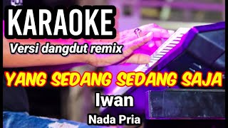 YANG SEDANG SEDANG SAJA  Iwan  Karaoke remix nada pria  Lirik [upl. by Elorac]