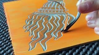 Relaxing Linocut Printmaking amp ASMR  No Music  Satisfying Art  Calming Video  Relaxing Carving [upl. by Omland]