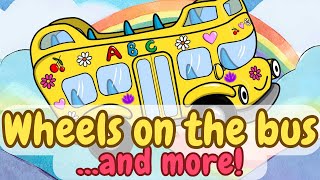 Nursery Rhymes Wheels on the Bus The Rainbow Song 5 Little Speckled Frogs and More [upl. by Harley121]