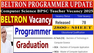 BELTRON PROGRAMMER UPDATE  BELTRON TOTAL VACANCY 2025  COMPUTER SCIENCE  COMPUTER PROGRAMMER MCQ [upl. by Matland179]