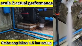 Grundfos scala 2 actual performance 15 bar settings grabe ang lakassmart water pump [upl. by Cimbura269]