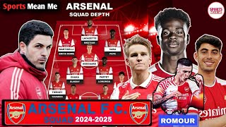 ARSENAL FC Squad 20242025 Season amp Best Lineup [upl. by Emia]