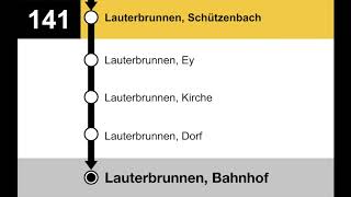 PostAuto Ansagen  141 Stechelberg – Schilthornbahn – Lauterbrunnen [upl. by Irmo]