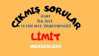 ÖABT  KALKÜLÜS  ÇIKMIŞ LİMİT SORULARI VE ÇÖZÜMLERİ [upl. by Nereids]