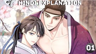 Hidden moon BL manga chapter 1 explain in Hindi Sleeping with a beast hunter bl manga  yaoi [upl. by Armelda]