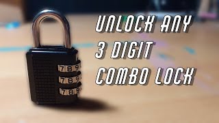 How To Unlock ANY 3DIGIT COMBO LOCK in 1 minute [upl. by Zilla]