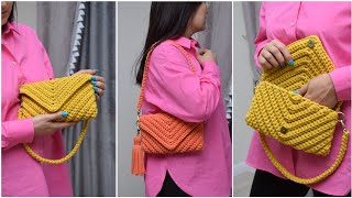 Simple pattern for a beautiful handbag Crochet from 1 skein of yarn МК Легкий узор для сумочки [upl. by O'Gowan]