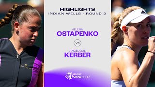 Jelena Ostapenko vs Angelique Kerber  2024 Indian Wells Round 2  WTA Match Highlights [upl. by Danzig]