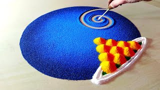 Makar Sankranti तीळ  गुळ लाडू rangoli  Easy makar sankranti rangoli  Sankranti rangoli  rangoli [upl. by Neivad]