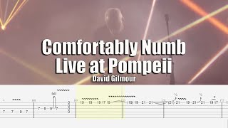 Comfortably Numb Live At Pompeii  David Gilmour  Guitar Tab amp Playalong [upl. by Romina61]