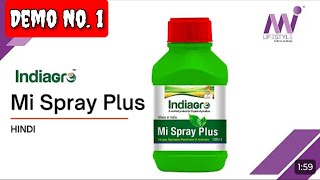 MI SPRAY PLUS DEMO MILIFESTYLE MARKETING INDIAGRO BUSINESS OPPORTUNITY [upl. by Ytirehc948]