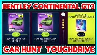 Asphalt 9  BENTLEY CONTINENTAL GT3 Car Key Hunt Touchdrive Guide [upl. by Ullyot]