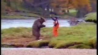 a man fighting over a fish with bear [upl. by Ydoc]