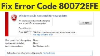 Fix windows 7 update error 80072efe  Error Code 80072EFE Problem Fixed [upl. by Annoynek989]