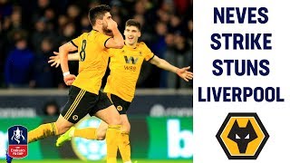 STUNNING Neves Strike Cancels Out Origis Equaliser  Wolves 21 Liverpool  Emirates FA Cup 201819 [upl. by Dralliw]