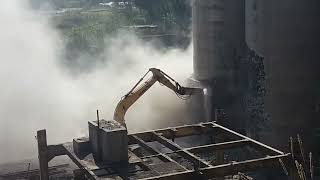 Demolition of Cement Silo´s of Himal Cement factory Chovar Ktm 2016 for construction of dryport [upl. by Nnep]