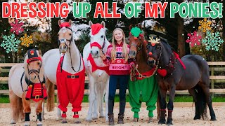 DRESSING UP MY 5 PONIES FOR CHRISTMAS  VLOGMAS DAY 1 [upl. by Ennovy]