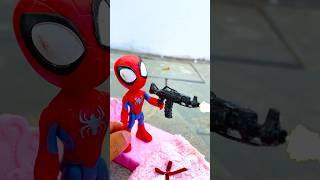 Baby Spiderman vs Venom Monster  Marvel Toys spiderman marvaltoys superman [upl. by Oinotna]