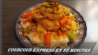 COUSCOUS EXPRESS AU POULET ET LÉGUMES  Sans couscoussier Recette facile et rapide au microonde [upl. by Missie]