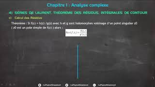 Analyse Complexe 14 Calcul des Résidus Théorème [upl. by Dunham160]