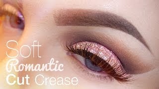 Soft Romantic Cut Crease Makeup Tutorial [upl. by Auqenet]