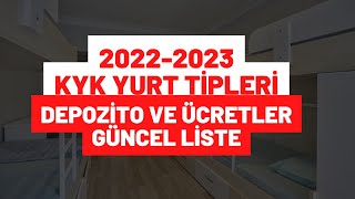 KYK YURT TİPLERİNE GÖRE ÜCRET VE DEPOZİTO FİYATLARI  KYK YURT TİPLERİ GÜNCEL FİYAT LİSTESİ kyk [upl. by Aimahs]