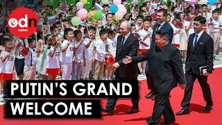 Kim Jong Un Welcomes Putin With Grand Parade in North Korea [upl. by Nwahsyd203]