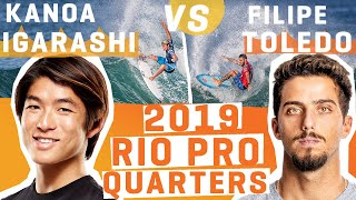 Kanoa Igarashi VS Filipe Toledo Both Riding Sharp Eye Surfboards  the 19 Rio Pro FULL HEAT REPLAY [upl. by Nihi567]