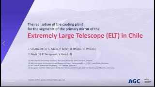 AGC amp ESO at SPIEastro The coating plant for the segments of the primary mirror of the ELT in Chile [upl. by Ttelrats]