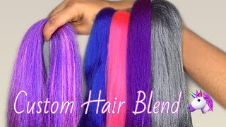 Custom Braiding Hair Color Blend  Unicorn Blend  Giveaway [upl. by Lathe130]