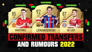 FIFA 22  NEW CONFIRMED TRANSFERS amp RUMOURS 🤪🔥 ft Lewandowski Martinez De Ligt etc [upl. by Amann]