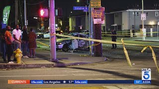 Innocent driver struck killed when SUV runs red light LAPD [upl. by Llehcor]