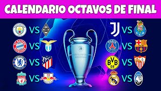 CALENDARIO DE LA CHAMPIONS LEAGUE 2021  OCTAVOS DE FINAL CHAMPIONS LEAGUE 2021 [upl. by Hsirk]