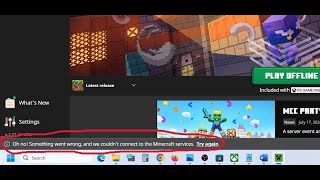 Fix Minecraft Launcher Error Something Went Wrong And We Couldnt Connect To The Minecraft Services [upl. by Yebot]