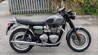 2023 TRIUMPH BONNEVILLE T120 GOLD LINE 1601 MILES  WALKAROUND  COMPLETELY MOTORBIKES [upl. by Naugal]