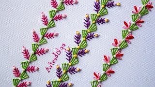 Hand Embroidery Decorative Stitches 5  Bordado a mano Puntadas Decorativas 5  ArtesdOlga [upl. by Ahsein796]