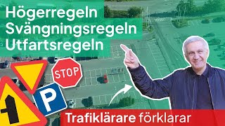 Trafiklärare förklarar Högerregeln Svängningsregeln amp Utfartsregeln [upl. by Tavi]