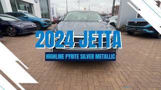 2024 Jetta Highline Pyrite Silver Metallic Walkaround  PVW [upl. by Yee]