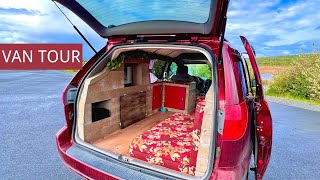 Mini Van Camper Conversion  Van Tour of Minivan Converted to Classy Tiny Home [upl. by Neih]