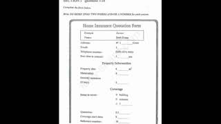 Home Insurance Quotation Form Listening Test [upl. by Schechter802]