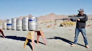 How many beer kegs does it take to stop a 50cal bullet [upl. by Ennairrek]