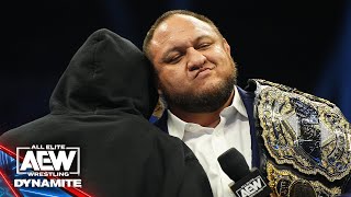 AEW World Champ Samoa Joe amp Hook come face to face after last weeks battle  12424 AEW Dynamite [upl. by Gelhar]