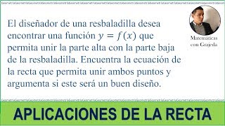 Aplicación de la recta  Ejercicio de la resbaladilla [upl. by Clerk]